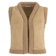 Bodywarmer kort teddy - Zand